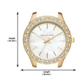 Michael Kors Liliane Mother of Pearl White Dial Gold Steel Strap Watch For Women - MK4555