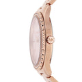 Michael Kors Layton Three Hand Pink Dial Rose Gold Steel Strap Watch For Women - MK6848