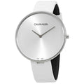 Calvin Klein Full Moon White Dial White Leather Strap Watch for Women - K8Y231L6