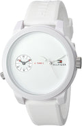 Tommy Hilfiger Denim White Dial White Rubber Strap Watch for Men - 1791324