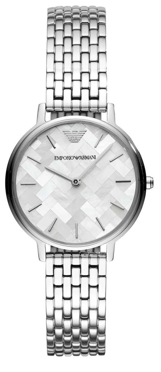Emporio Armani Mother of Pearl Dial Silver Steel Strap Watch For Women - AR11112