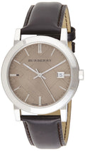 Burberry The City Gold Dial Brown Leather Strap Watch for Men - BU9011