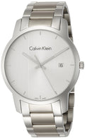 Calvin Klein City Chronograph Silver Dial Silver Steel Strap Watch for Men - K2G2G14X