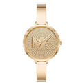 Michael Kors Parker Crystals Gold Dial Gold Steel Strap Watch For Women - MK4469