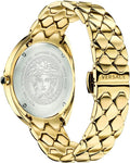 Versace V-Flare Quartz Silver Dial Gold Steel Strap Watch for Women - VEBN00718