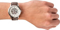Fossil Neutra Automatic Skeleton White Dial Brown Leather Strap Watch for Men - ME3184
