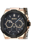Hugo Boss Supernova Black Dial Two Tone Steel Strap Watch for Men - 1513358