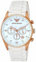 Emporio Armani Sportivo White Dial White Rubber Strap Watch For Men - AR5919