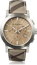 Burberry The City Smoked Brown Dial Brown Leather Strap Watch for Men - BU9361