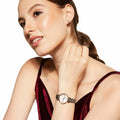 Emporio Armani Gianni T Bar Pink Dial Two Tone Steel Strap Watch For Women - AR11223