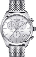 Tissot PR 100 Chronograph White Dial Silver Mesh Bracelet Watch For Men - T101.417.11.031.02