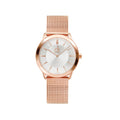 Calvin Klein Minimal White Dial Rose Gold Mesh Bracelet Watch for Women - K3M22626