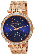 Michael Kors Darci Blue Dial Rose Gold Steel Strap Watch for Women - MK3728