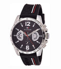 Tommy Hilfiger Decker Quartz Black Dial Black Rubber Strap Watch for Men - 1791473
