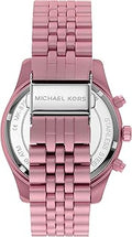 Michael Kors Lexington Chronograph Pink Dial Pink Steel Strap Watch for Women - MK8792