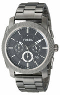 Fossil Machine Chronograph Black Dial Grey Steel Strap Watch for Men - FS4662