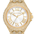 Michael Kors Camille Three-Hand Crystals White Dial Gold Steel Strap Watch for Women - MK4800