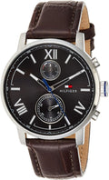 Tommy Hilfiger Aiden Quartz Black Dial Brown Leather Strap Watch for Men - 1791309