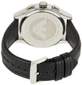 Emporio Armani Valente Chronograph Black Dial Black Leather Strap Watch For Men - AR1633