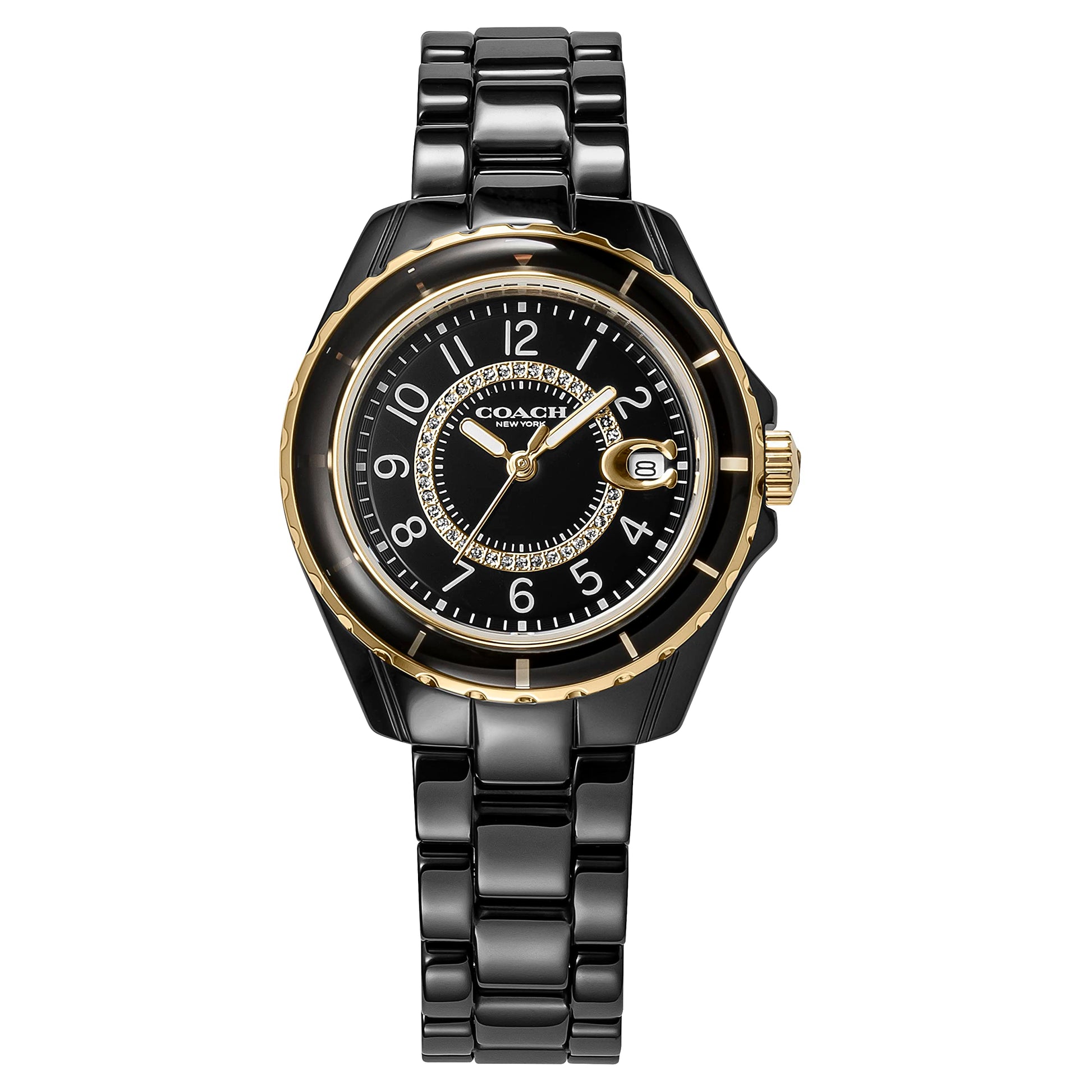 Coach Preston Black Dial Black Steel Strap Watch for Women - 14503461