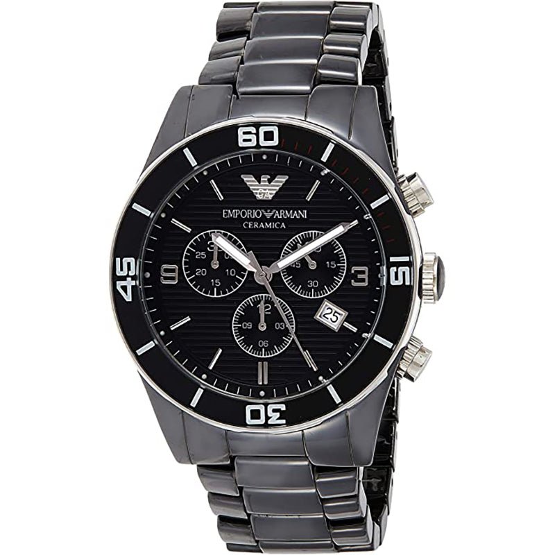Emporio Armani Black Ceramic Chronograph Black Dial Watch For Men - AR1421