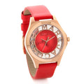 Marc Jacobs Henry Skeleton Red Dial Red Leather Strap Watch for Women - MBM1338