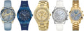 Guess Mini Sunrise Quartz Blue Dial Gold Steel Strap Watch For Women - W0448L6