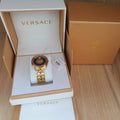 Versace Shadov Quartz Gold Dial Gold Steel Strap Watch for Women - VEBM00618