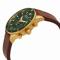 Movado Heritage Chronograph Green Dial Brown Leather Strap Watch For Men - 3650062