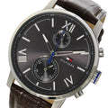 Tommy Hilfiger Aiden Quartz Black Dial Brown Leather Strap Watch for Men - 1791309