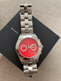 Marc Jacobs Blade Orange Dial Silver Steel Strap Watch for Women - MBM3306
