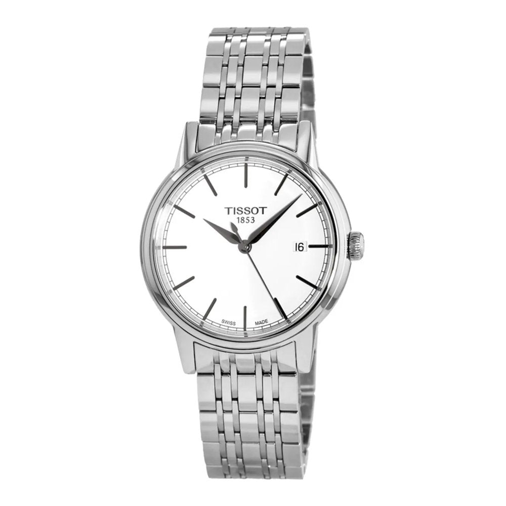 Tissot Carson Steel White Dial Silver Steel Strap Watch For Men - T085.410.11.011.00