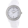 Emporio Armani Ceramica White Mother of Pearl Dial Stainless Steel Strap Watch For Women - AR1426
