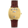 Gucci Grip Quartz Gold Dial Maroon Leather Strap Watch For Women - YA157402