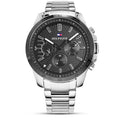 Tommy Hilfiger Iconic Quartz Black Dial Silver Steel Strap Watch for Men - 1791564