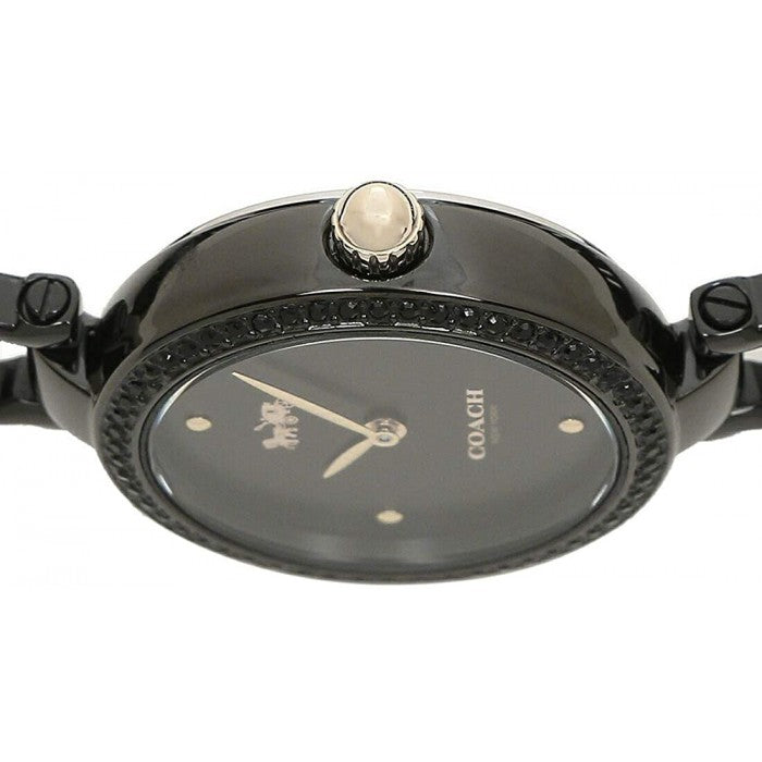 Coach Park Swarovski Crystals Black Dial Black Steel Strap Watch for Women - 14503564