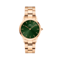 Daniel Wellington Iconic Link Emerald Green Dial Rose Gold Steel Strap Watch For Women - DW00100419