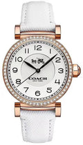 Coach Madison White Dial White Leather Strap Watch for Women - 14502401