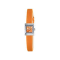 Gucci G-Frame Square Mother of Pearl Orange Dial Orange Leather Strap Watch For Women - YA128532