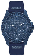 Guess Frontier Crystals Blue Dial Blue Silicon Strap Watch For Men - W1132G4