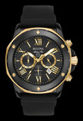 Bulova Marine Star Chronograph Black Dial Black Rubber Strap Watch for Men - 98B278
