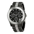 Marc Jacobs Blade Chronograph Black Dial Two Tone Steel Strap Watch for Women - MBM3179