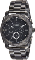 Fossil Machine Chronograph Black Dial Grey Steel Strap Watch for Men - FS4662