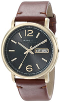 Marc Jacobs Fergus Green Dial Brown Leather Strap Watch for Men - MBM5077