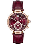 Michael Kors Sawyer Maroon Dial Maroon Leather Strap Watch for Women - MK2426