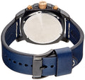 Fossil Modern Machine Chronograph Black Dial Blue Leather Strap Watch for Men - FS5066