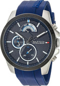 Tommy Hilfiger Decker Quartz Blue Dial Blue Rubber Strap Watch for Men - 1791350