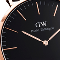 Daniel Wellington Classic Dover Black Dial White Nylon Strap Watch For Women - DW00100310
