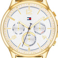 Tommy Hilfiger Harper Chronograph White Dial Gold Steel Strap Watch For Women - 1782223