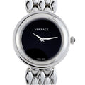Versace V-Flare Quartz Black Dial Silver Steel Strap Watch for Women - VEBN00618